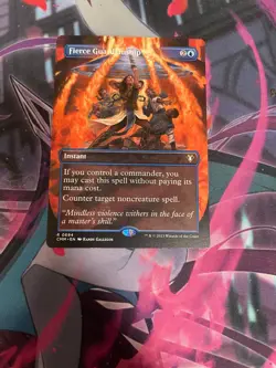 MTG - FIERCE GUARDIANSHIP - RARE - BORDERLESS - CMM - NM - Image 1