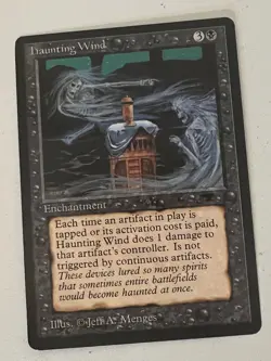 Magic the Gathering MTG Antiquities Haunting Wind NM- (Beta Bob) - Image 1