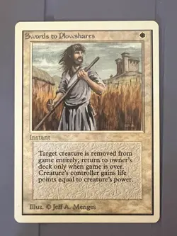 Magic the Gathering MTG Unlimited Swords of Plowshare NM (Beta Bob) - Image 1