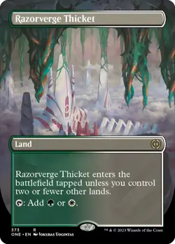 Razorverge Thicket (Borderless) [Phyrexia: All Will Be One] NM - Magic - Image 1