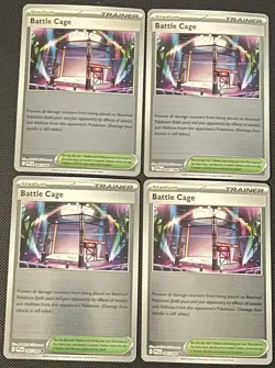 4x Battle Cage 085/094 Me02: Phantasmal Flames Pokemon Playset x4 NM - Image 1