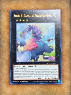 Yugioh Number 41: Bagooska the Terribly Tired Tapir MGED-EN090 Rare 1st Ed LP - Image 1