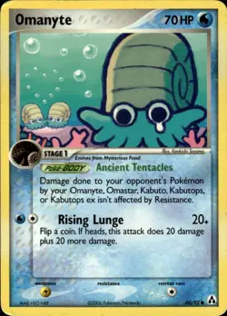 Omanyte 60/92 Common Legend Maker Pokemon Moderately Played - Image 1