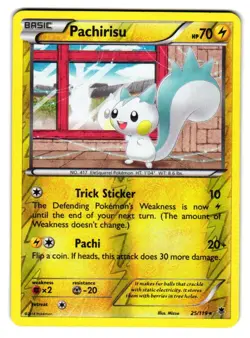 Pachirisu 25/119 Rare Phantom Forces Pokemon Reverse Holo Lightly Played - Image 1