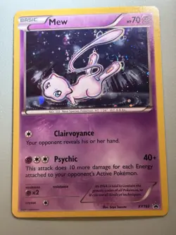 Pokemon Mew XY192 X & Y Cosmos Holo Ultra Rare Black Star Promo Swirl - Image 3