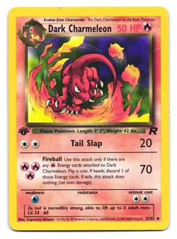 Dark Charmeleon 32/82 Uncommon Team Rocket Pokemon 1st Edition MP - Image 1