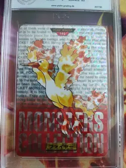 Pokemon Card Lavados Moltres Monsters Collection Red Carddass Holo Jpn PGS PSA 9 - Image 3