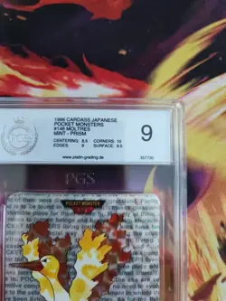 Pokemon Card Lavados Moltres Monsters Collection Red Carddass Holo Jpn PGS PSA 9 - Image 4