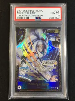 Monkey D. Garp One Piece 2024 ST06 Treasure Cup TOP 16 Promo English #012 PSA 10 - Image 1