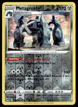 Metagross 118/185 SWSH04: Vivid Voltage Reverse Holo English Pokemon Card - Image 1