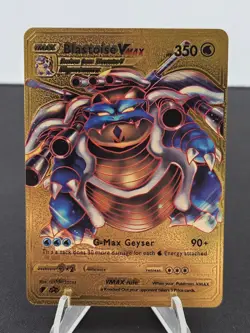 Blastoise VMAX HP350 Gold Metal Pokemon Card-Collectible Gift Display - Image 1