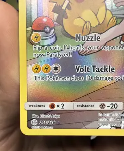 Pikachu ~ Sun & Moon Cosmic Eclipse 241/236 ~ Holo Pokemon Card ~ Excellent/NM - Image 5
