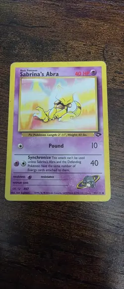 Sabrina's Abra 93/132 Common Gym Challenge Pokemon Moderately Played - Image 1