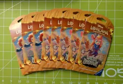 x8 Disney Lorcana: Wilds Unknown Sleeved Booster Pack! Sealed! New! - Image 1