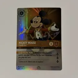 Disney Lorcana TCG Mickey Mouse Friendly Face Disney100 Promo Alt Art Holo #18 - Image 1