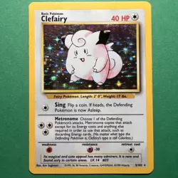 Pokemon TCG Clefairy 6/130 Base Set Holo Unlimited Rare Card LP - Image 1