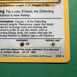 Pokemon TCG Clefairy 6/130 Base Set Holo Unlimited Rare Card LP - Image 5