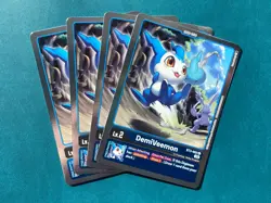 DemiVeemon BT3-002 Playset Resurgence Booster Foil Digimon Card Game x4 - Image 1