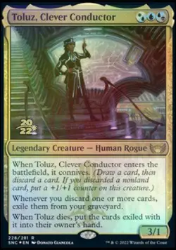 Toluz, Clever Conductor [Streets of New Capenna Prerelease Promos] Foil Near Min - Image 1