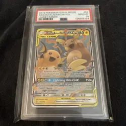 PSA 10 Gem Mint 2019 Pokemon Raichu & Alolan Raichu GX 54/236 Unified Minds - Image 2