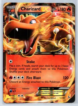 jumbo Charizard EX 11/106 Holo EX Rare Flashfire Pokemon Lightly Played - Image 1