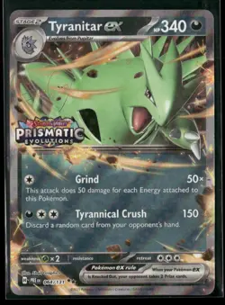 Tyranitar ex 064/131 Holo Double Rare Prismatic Evolutions NM/M Pokemon - Image 1