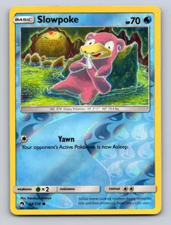 Komiya Art - Slowpoke 54/214 Common Lost Thunder Pokemon Reverse Holo NM - Image 1