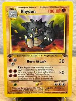 Jungle Rhydon 45/64 Uncommon Pokemon 1st Edition MP/HP - Image 1