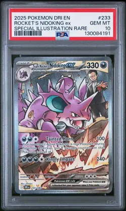 Pokemon TCG Team Rocket's Nidoking EX 233/182 Destined Rivals - PSA 10 - Image 1