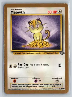 Pokemon TCG - Meowth Jungle 56/64 - Gold Border Promo Card - LP - Image 1