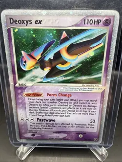 Deoxys ex (Speed Forme) 93/106 Pokemon Emerald Holo Card Eng Damaged - Image 1