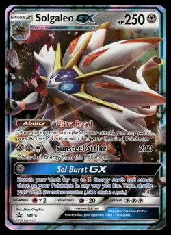 Pokemon Cards Solgaleo GX SM16 Sun & Moon Promo LP - Image 1