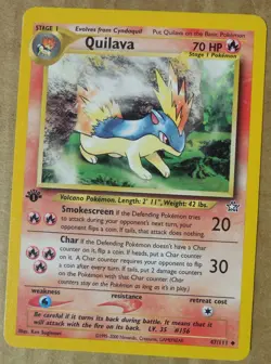 Quilava 47/111 1st Edition Uncommon Non-Holo Neo Genesis Pokemon Card LP - Image 1