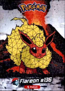 Pokemon Crystal Card Collection Set #136 Flareon Cracked Ice Holo Foil - Image 1