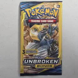 Pokemon TCG Sun & Moon Unbroken Bonds Card Game Booster Pack 3 Cards SEALED - Image 1