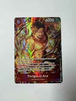 One Piece TCG Portgas D. Ace Illustration Box Promo Card Foil ST15-005 - Image 1
