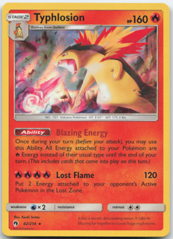 Typhlosion 42/214 Holo SM - Lost Thunder Pokemon Card NM - Image 1
