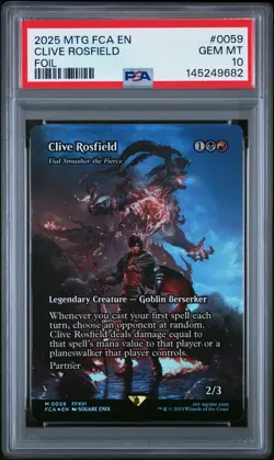 2025 MTG FINAL FANTASY THROUGH THE AGES FOIL #0059 CLIVE ROSFIELD PSA 10 - Image 1