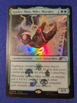 Spider-Man, Miles Morales (FOIL) MTG Marvel | Green Spider Counters | Promo | NM - Image 1