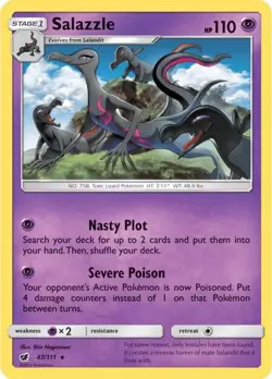 Salazzle 47/111 SM - Crimson Invasion Pokemon Card NM - Image 1
