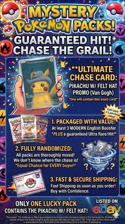 Pokemon Pikachu With Grey Felt Hat 085 Promo NM Mystery Grab - Read Description - Image 2