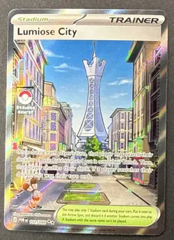 Pokemon Lumiose City 111/088 POR Rare Trainer Stadium Full Art Foil - Image 1