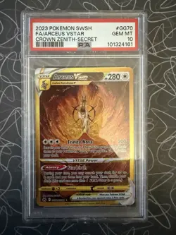 2023 Pokemon Arceus VSTAR #gg70 Crown Zenith Gold Secret SWSH PSA 10 Gem Mint - Image 1