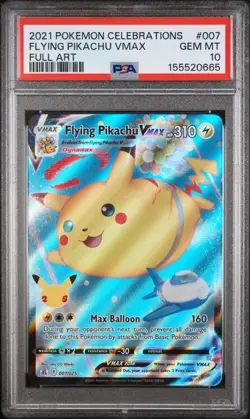 Flying Pikachu Vmax Celebrations SWSH 2021 007/025 PSA 10 Gem Mint Pokemon - Image 1