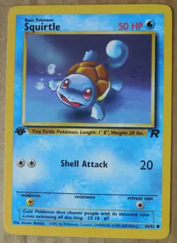 Squirtle 68/82 1st Edition Common Non-Holo Team Rocket Pokemon Card LP - Image 1