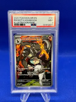 Pokemon Destined Rivals Team Rocket’s Houndoom 191/182 Illustration Rare PSA 9 - Image 1