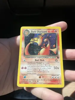 Pokemon Dark Charizard Holo Rare Card 4/82 Team Rock MP 1999 Vintage - Image 2