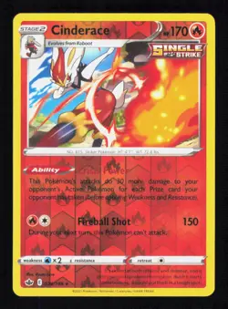Cinderace 028/198 Reverse Holo Chilling Reign Pokemon Near Mint - Image 1