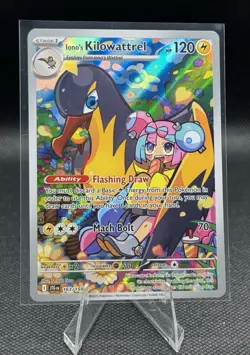 Pokemon Iono's Kilowattrel 163/159 Illustration Rare SV09 Journey Together Holo - Image 1