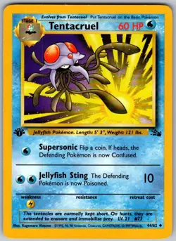 Tentacruel 44/62 Uncommon Fossil Pokemon 1st Edition Lightly Played - Image 1